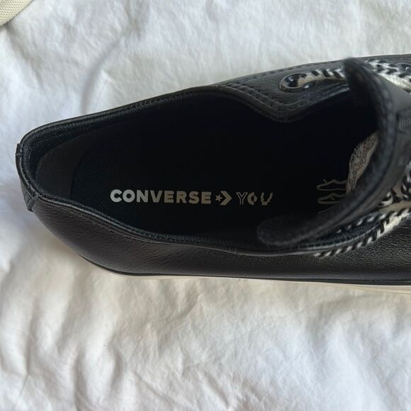 Converse Black Sneakers with White Rubber Toe Cap and Laces - Picture 7 of 8